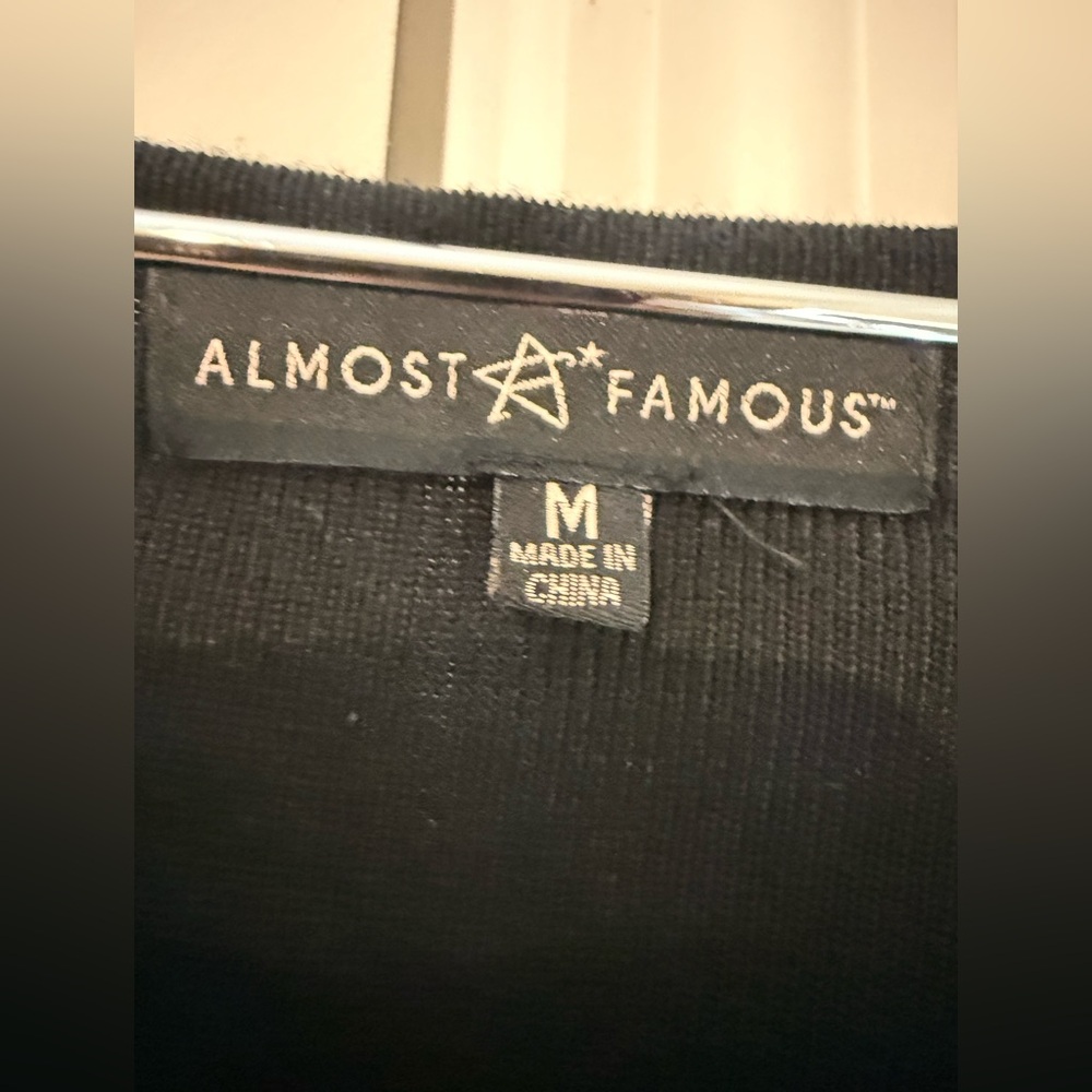 Almost Famous Black Long Sleeve Sweater Dress - Picture 3 of 3